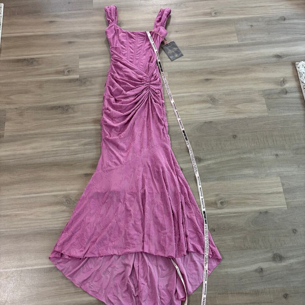 NWT House of CB Cesca Floral Ruched High-Low Corset Dress Women Size XS Pink - Picture 3 of 9